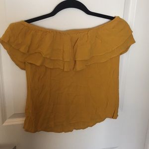 Mustard off the shoulders top